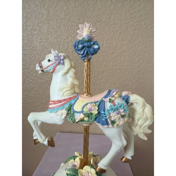 San Francisco Music Box Spring Horse Carousel Plays Younger Than Springtime NIB - Picture 9 of 17